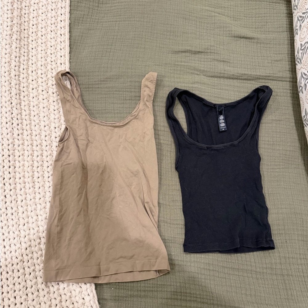 Skims Tan and Black Tank Tops